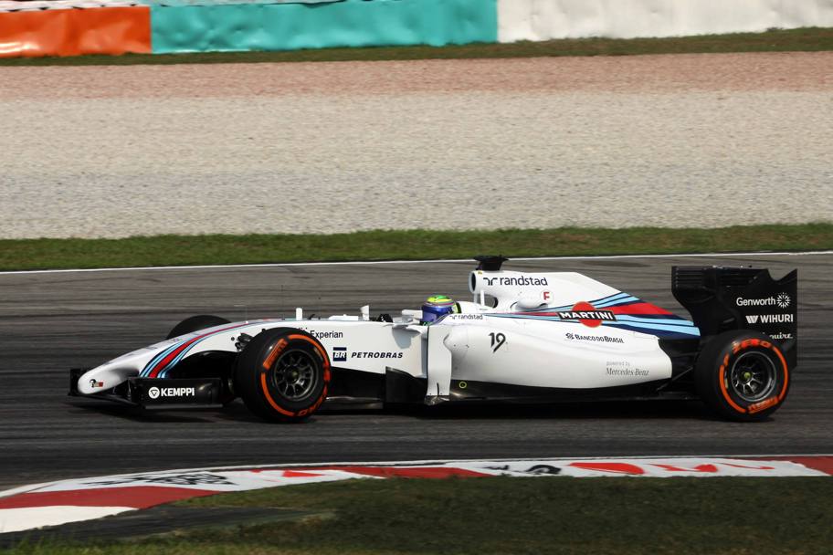 L&#39;ex ferrarista Felipe Massa con la Williams. LaPresse